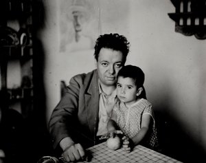 Diego Rivera og hans datter Guadalupe Rivera Marín af Unknown